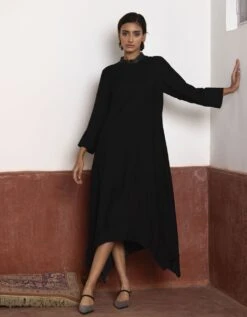 Blue & Black Sally Jacket With Dress -Ethereal Styles asyblkrmnset2