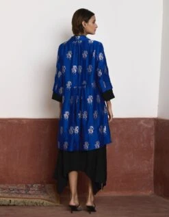 Blue & Black Sally Jacket With Dress -Ethereal Styles asyblkrmnsetb