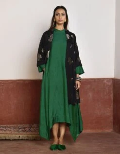 Black & Green Sally Jacket With Dress -Ethereal Styles asygrnrmnset3