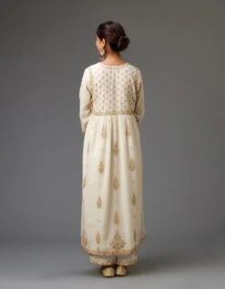 Off White Cotton Chanderi Kurta-Dress Set With Dori And Gota Embroidery 15 Off White Cotton Chanderi Kurta-Dress Set With Dori And Gota Embroidery -Ethereal Styles at17b