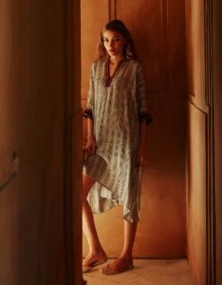 Kaftaan Dress In Black & White