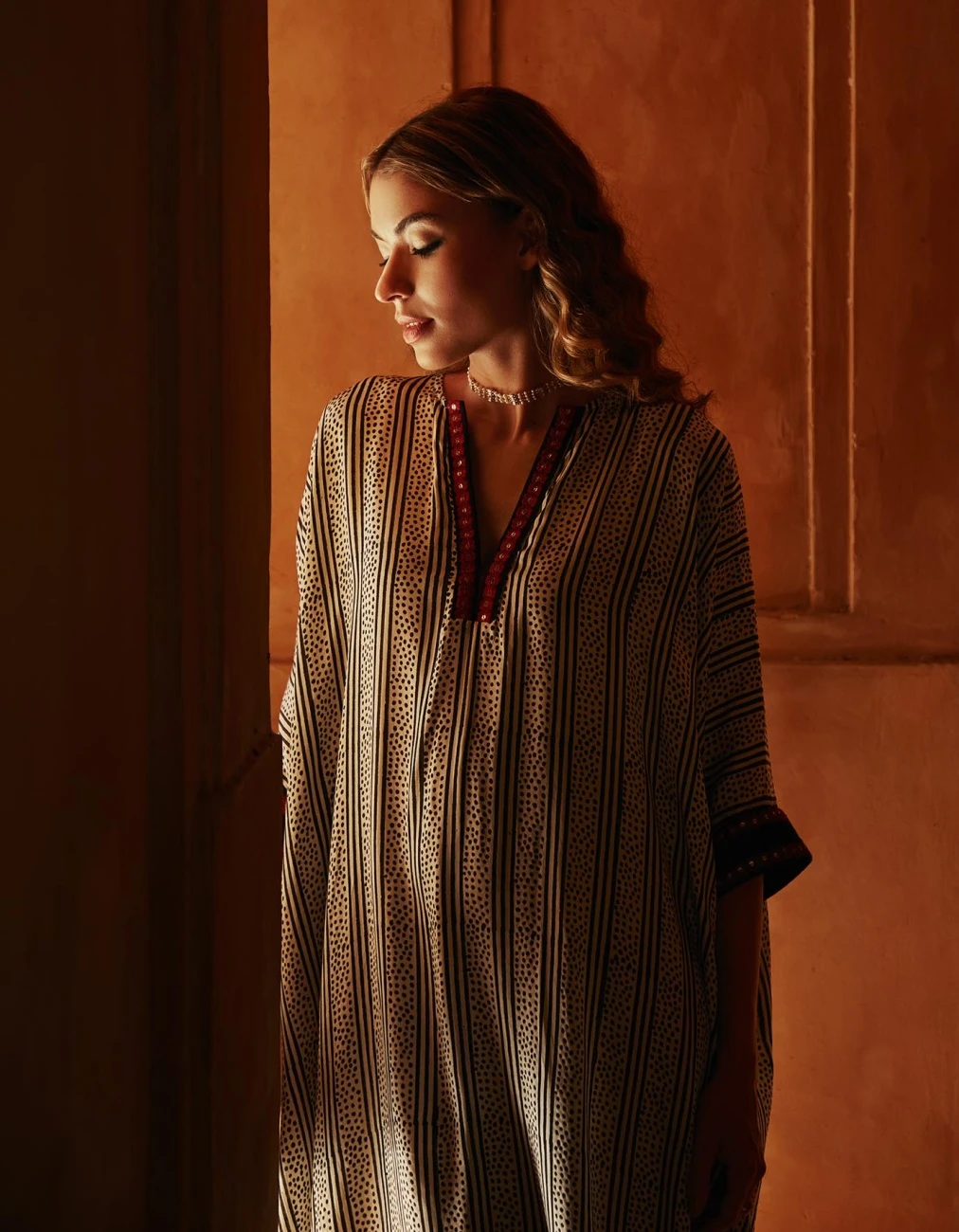 Kaftaan Dress In Black & White 5 Kaftaan Dress In Black & White - Image 3