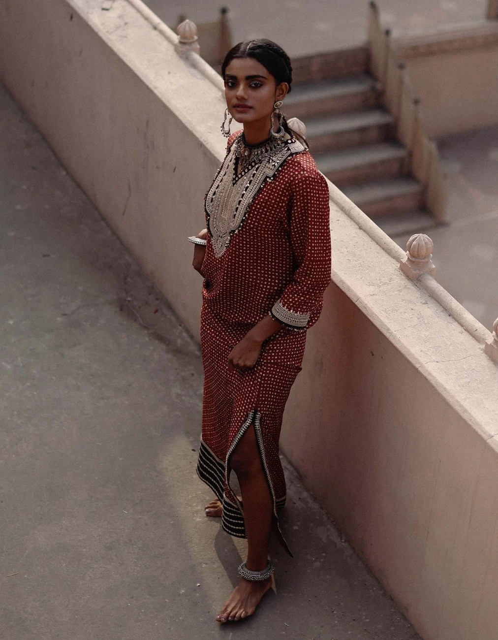 Parcha Maroon Kaftaan Dress 4 Parcha Maroon Kaftaan Dress - Image 2