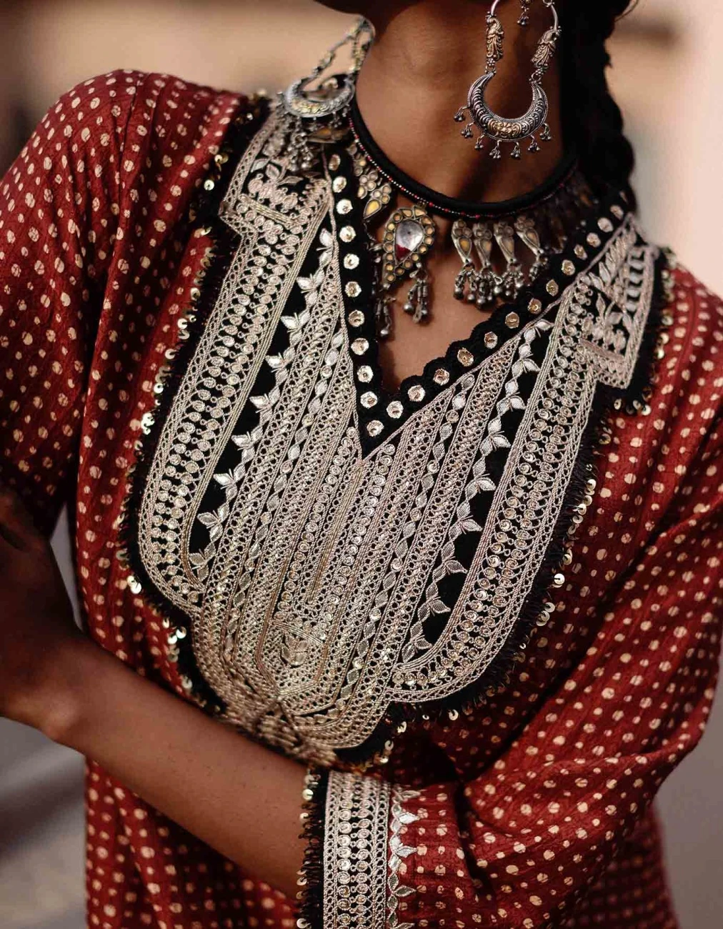 Parcha Maroon Kaftaan Dress 7 Parcha Maroon Kaftaan Dress - Image 5