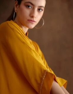 Ochre Kaftan Dress -Ethereal Styles aw23nkdr103