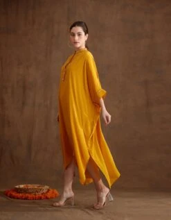 Ochre Kaftan Dress -Ethereal Styles aw23nkdr10b