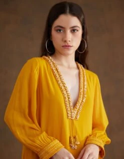 Ochre Maxi Dress -Ethereal Styles aw23nkdr115