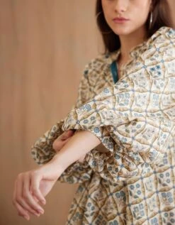 Bespoke Gathered Neck Shirt Dress -Ethereal Styles aw23nkshdr024