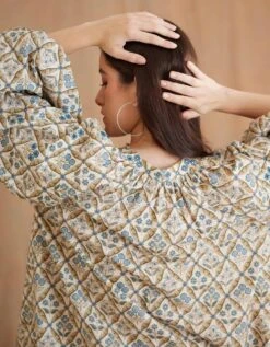 Bespoke Gathered Neck Shirt Dress -Ethereal Styles aw23nkshdr02b