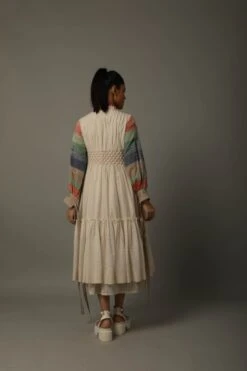 Ivory White Flare Khadi Dress Tunic -Ethereal Styles b 14976