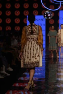 Mustard Chanderi Split Sleeve Dress Kurta 6 Mustard Chanderi Split Sleeve Dress Kurta -Ethereal Styles b 16261