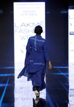 Indigo Button Dress Dotted Pants Paired With Tie-Cross Tunic 9 Indigo Button Dress Dotted Pants Paired With Tie-Cross Tunic -Ethereal Styles b 17176