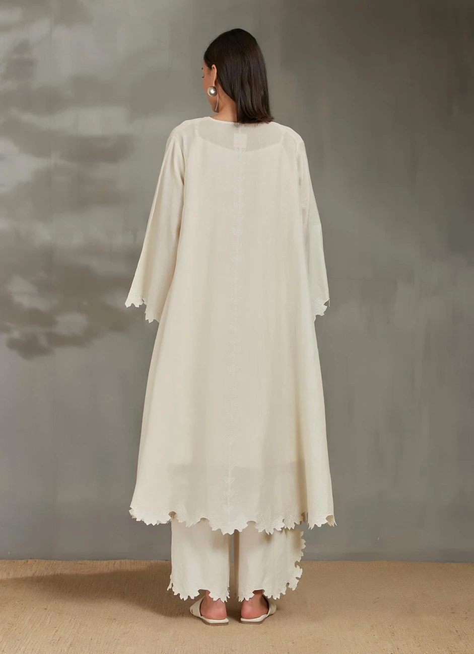 Ivory Cricular Dress With Hexagon Cutwork 7 Ivory Cricular Dress With Hexagon Cutwork - Image 5