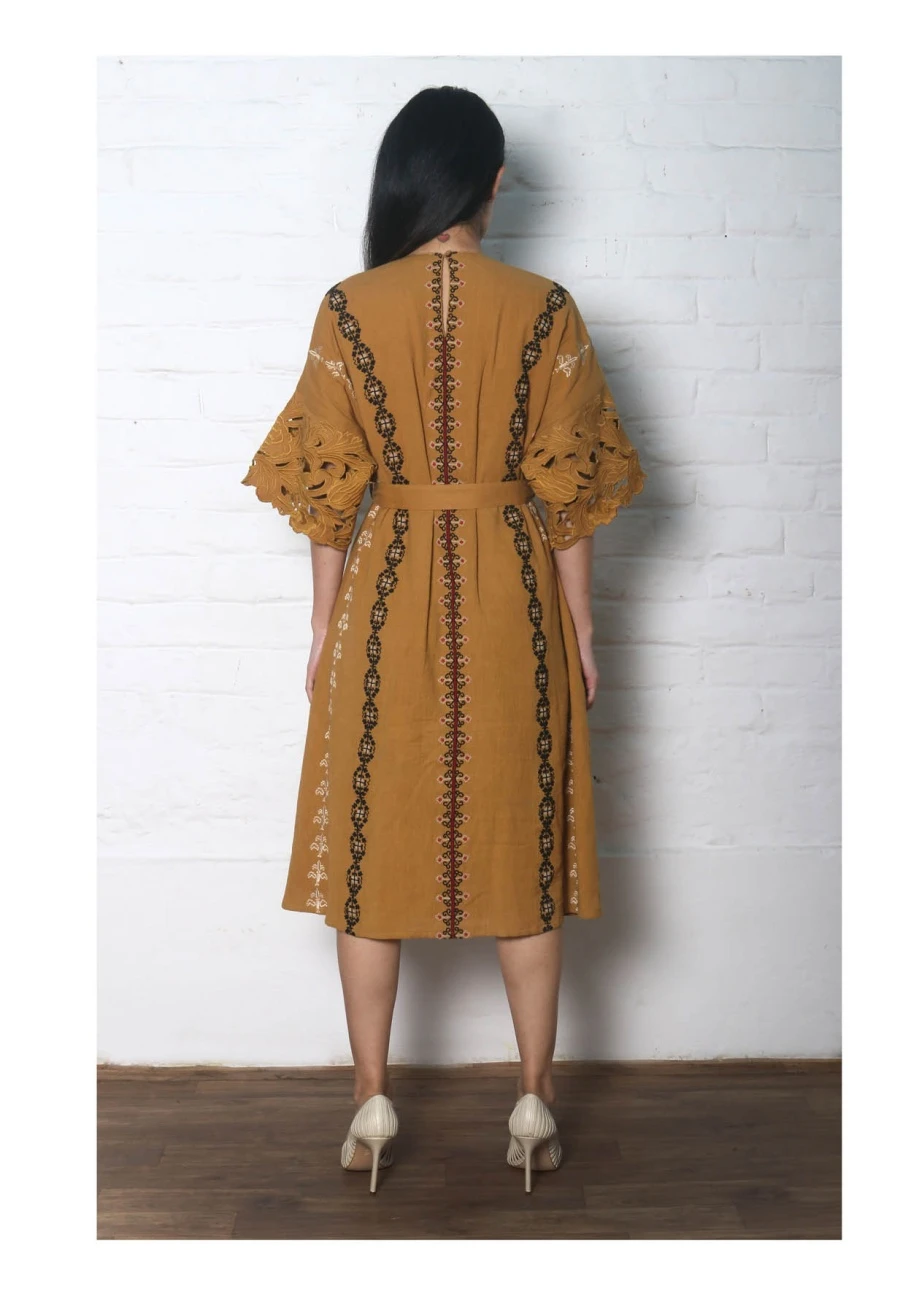 Mustard Kala Cotton Dress Kurta 6 Mustard Kala Cotton Dress Kurta - Image 4