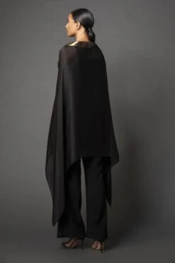 Black AA Metallic Draped Dress -Ethereal Styles b 33454