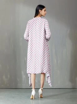 Grey And Pink Tunic Dress -Ethereal Styles b 39123