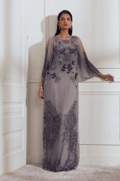 Grey Muscari Kaftan Dress -Ethereal Styles b 39482