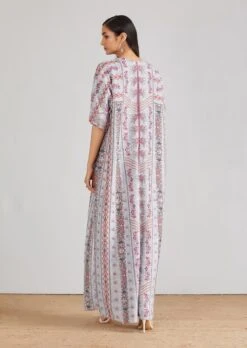 Multicolor Printed Kaftaan Dress -Ethereal Styles b 46636