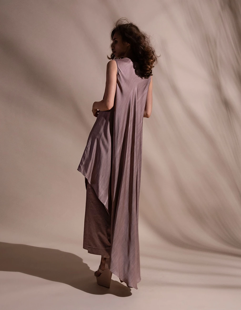 Stone Bias Cut Flared Long Dress With Wide Pants 4 Stone Bias Cut Flared Long Dress With Wide Pants - Image 2