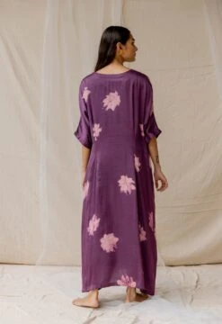 Violet Dramatic Poppy Tie Dress -Ethereal Styles b 57530