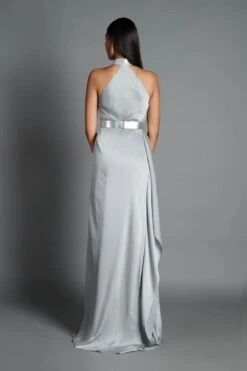 Ice Grey Draped Dress -Ethereal Styles b 63355
