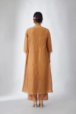 Silk Chanderi Kurta Dress Set In Copper 15 Silk Chanderi Kurta Dress Set In Copper -Ethereal Styles b 64379