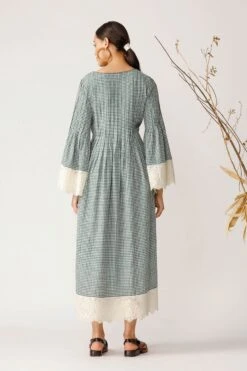 Green Dulcet Pleated Dress -Ethereal Styles b 66461