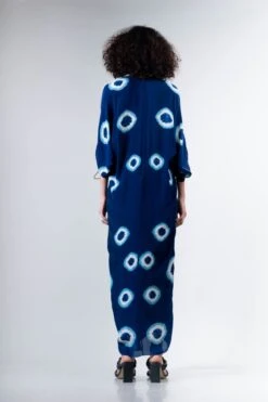 Blue Polka Kk Dress Elasticated -Ethereal Styles b 66602