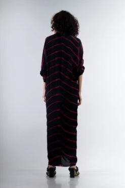 Black And Red Shibori Kk Dress Elasticated -Ethereal Styles b 66609