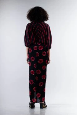 Black And Red Shibori Kk Gather Dress -Ethereal Styles b 66610