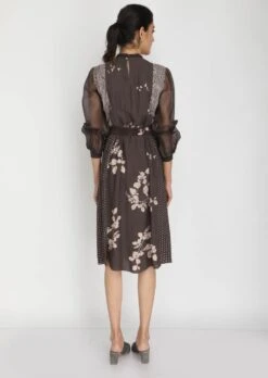 Grey Petal Print Dress -Ethereal Styles b 76317