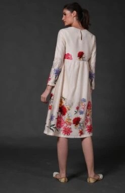 Ivory Digital Printed Dress -Ethereal Styles bal1007wtu3ivoryb
