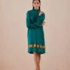 Green Applique And Ruched Dress -Ethereal Styles cfw22d151