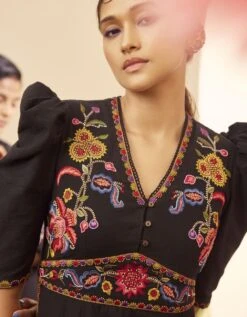 Black Threadwork Dress -Ethereal Styles css23d152