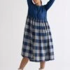 Navy Check Yoke Dress -Ethereal Styles d031 1