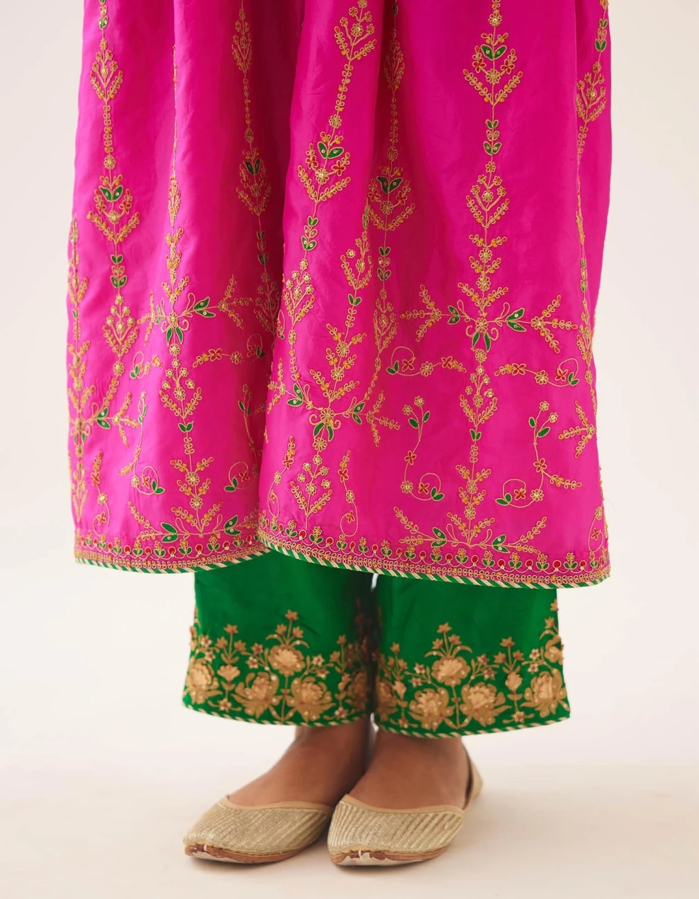 Fiji Fuchsia Silk Embroidered Kurta Dress Set 9 Fiji Fuchsia Silk Embroidered Kurta Dress Set - Image 7