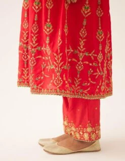 Red Silk Embroidered Kurta Dress Set 16 Red Silk Embroidered Kurta Dress Set -Ethereal Styles de01a 7