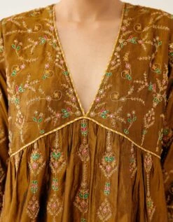 Golden Olive Silk Embroidered Kurta Dress Set 16 Golden Olive Silk Embroidered Kurta Dress Set -Ethereal Styles de01b7