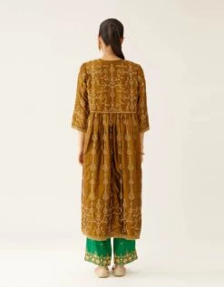 Golden Olive Silk Embroidered Kurta Dress Set 17 Golden Olive Silk Embroidered Kurta Dress Set -Ethereal Styles de01bb