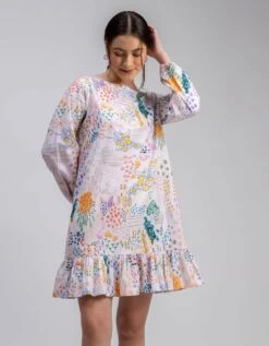 Multicolor Eva Printed Dress -Ethereal Styles dlue23dr0083