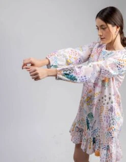Multicolor Eva Printed Dress -Ethereal Styles dlue23dr0084
