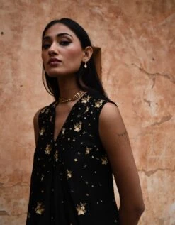 Black Asymmetric Dress -Ethereal Styles dpkly0143