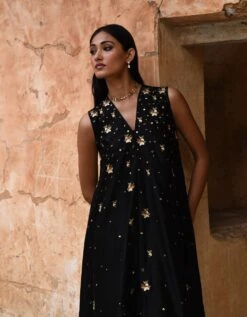 Black Asymmetric Dress -Ethereal Styles dpkly014b