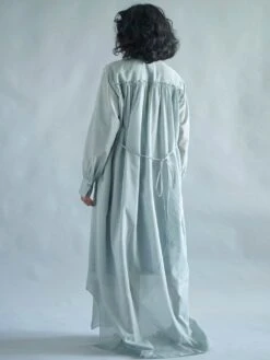 Blue Fine Pleated Robe Floor-Length Dress -Ethereal Styles dr1821b