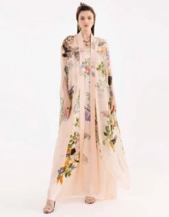 Cape In Pink With Slip Dress