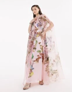 Pink Cape With Slip Dress -Ethereal Styles ea07pink2