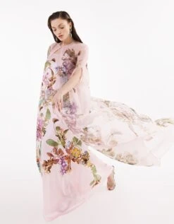 Pink Cape With Slip Dress -Ethereal Styles ea07pink3