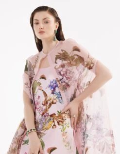 Pink Cape With Slip Dress -Ethereal Styles ea07pink4