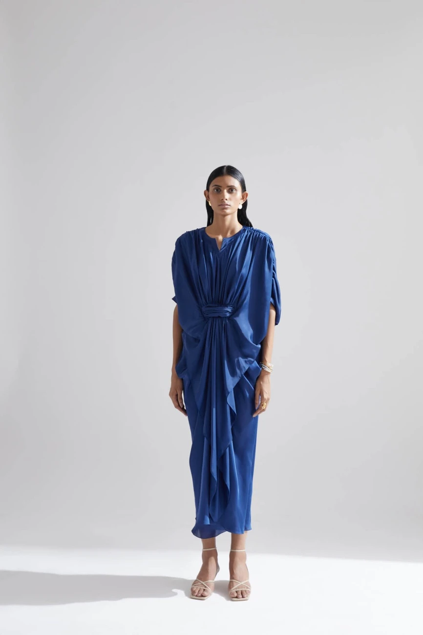 Blue Echo Iris Draped Dress 3 Blue Echo Iris Draped Dress