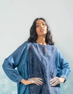 Nile Shibori Kaftan Dress -Ethereal Styles gkd11043